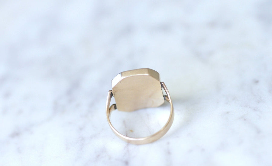 Rose gold and malachite signet ring - Penelope Gallery