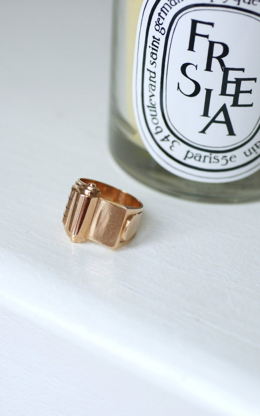 Tank Chevalière in rose gold - Galerie Pénélope