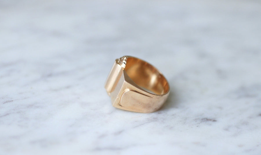 Tank Chevalière in rose gold - Galerie Pénélope