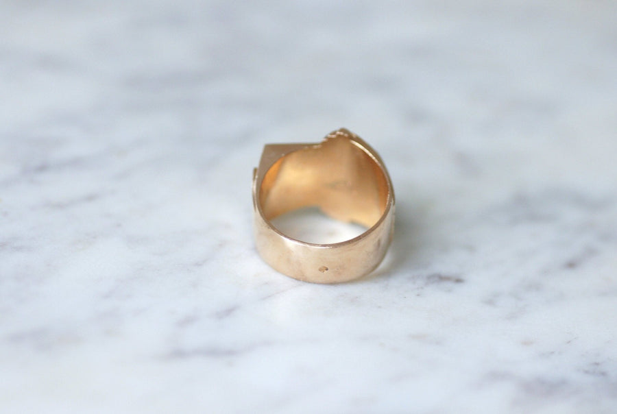 Tank Chevalière in rose gold - Galerie Pénélope