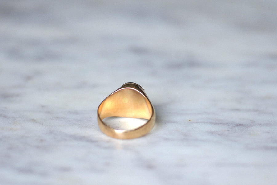 Vintage lapis lazuli and diamond signet ring - Galerie Pénélope