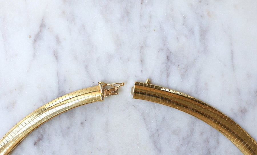 Cable Omega Vintage Yellow Gold Necklace - Galerie Pénélope