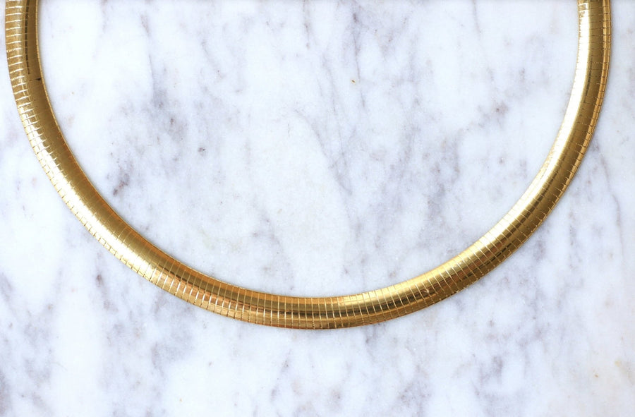 Cable Omega Vintage Yellow Gold Necklace - Galerie Pénélope