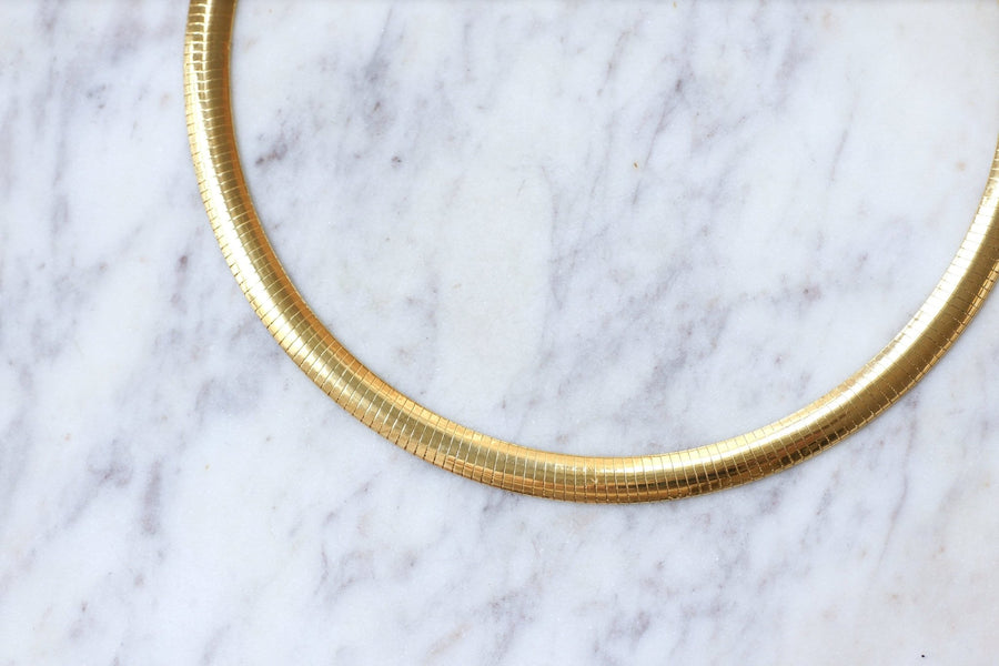 Cable Omega Vintage Yellow Gold Necklace - Galerie Pénélope