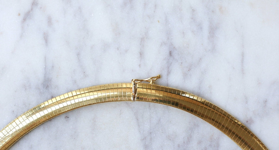Cable Omega Vintage Yellow Gold Necklace - Galerie Pénélope