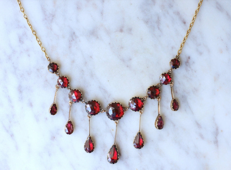 Garnet drapery necklace - Penelope Gallery