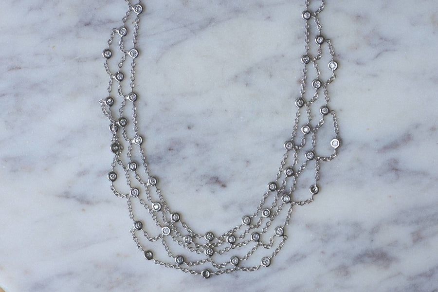 White gold and diamond drapery necklace - Galerie Pénélope