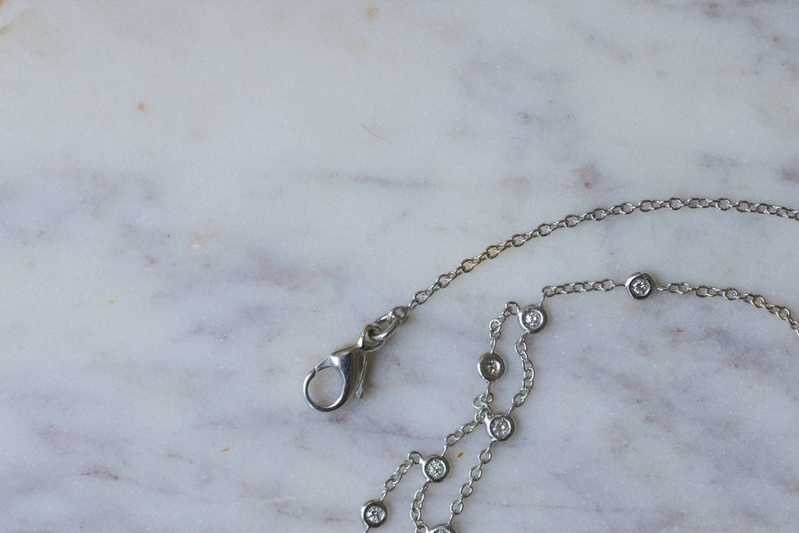 White gold and diamond drapery necklace - Galerie Pénélope