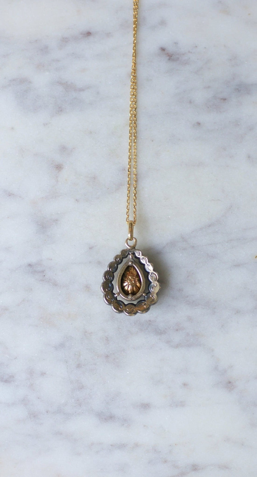 Green beryl and diamonds pendant necklace - Galerie Pénélope