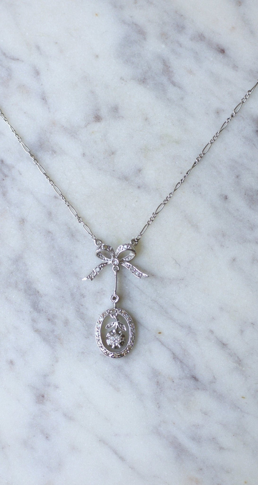 Art Deco diamond pendant necklace - Penelope Gallery