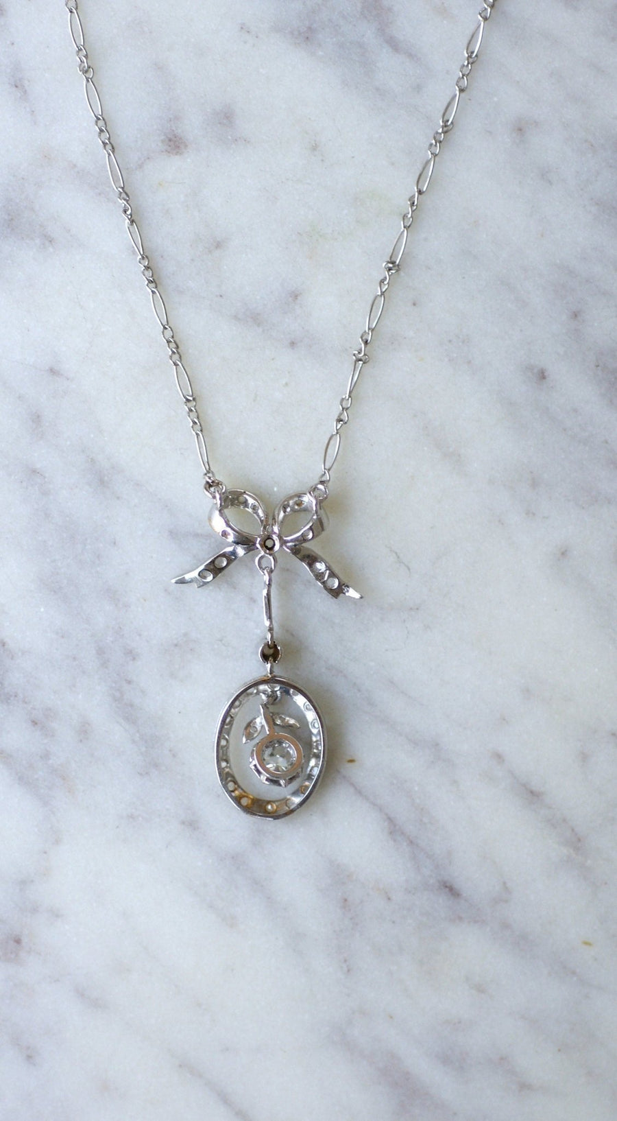 Art Deco diamond pendant necklace - Penelope Gallery