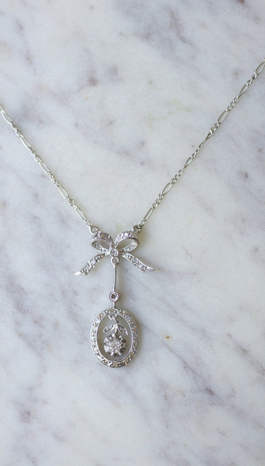 Art Deco diamond pendant necklace - Penelope Gallery
