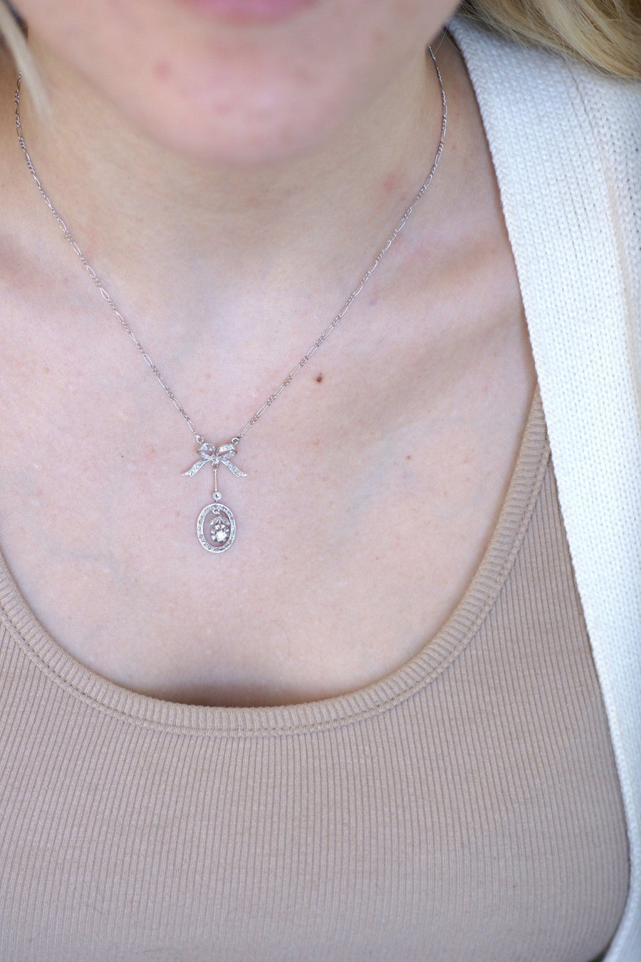 Art Deco diamond pendant necklace - Penelope Gallery