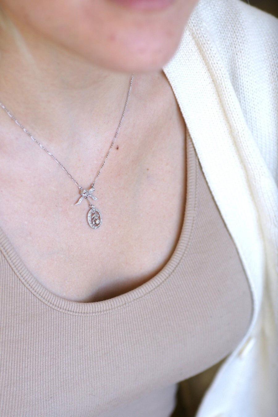 Art Deco diamond pendant necklace - Penelope Gallery