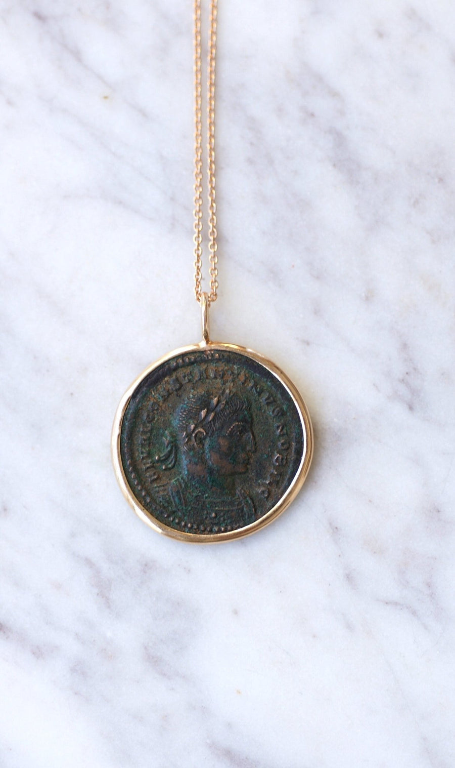 Constantine Roman coin pendant necklace - Penelope Gallery