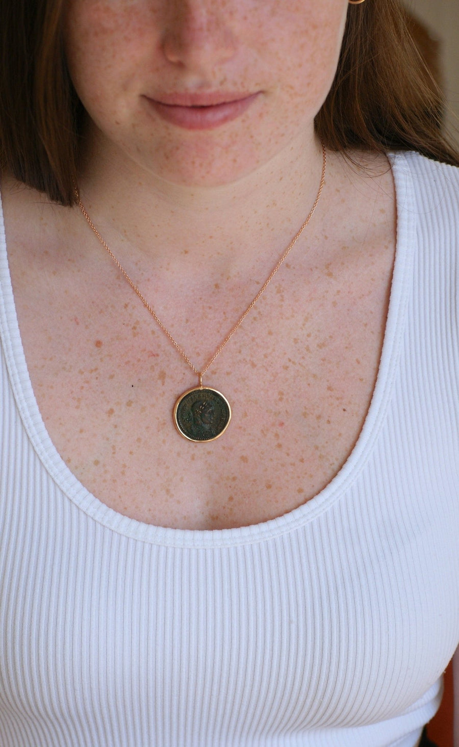 Constantine Roman coin pendant necklace - Penelope Gallery