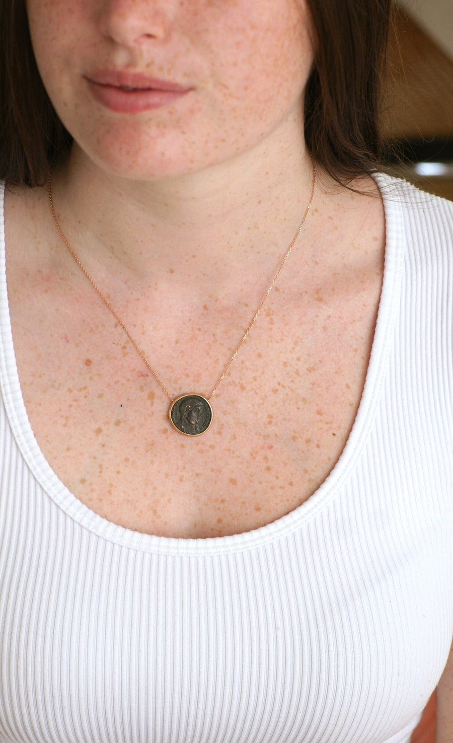 Magnence Roman coin necklace - Penelope Gallery
