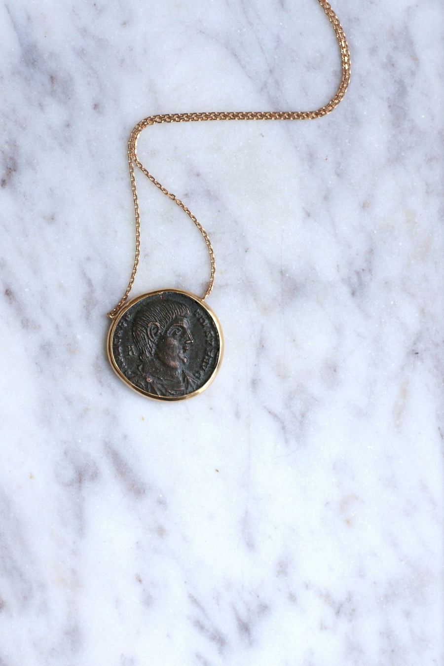 Magnence Roman coin necklace - Penelope Gallery