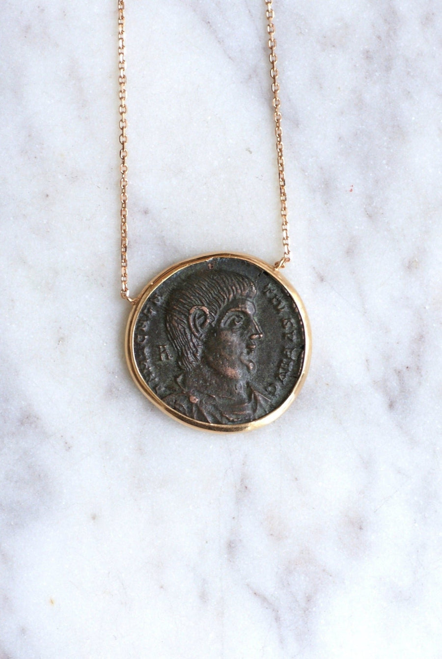 Magnence Roman coin necklace - Penelope Gallery