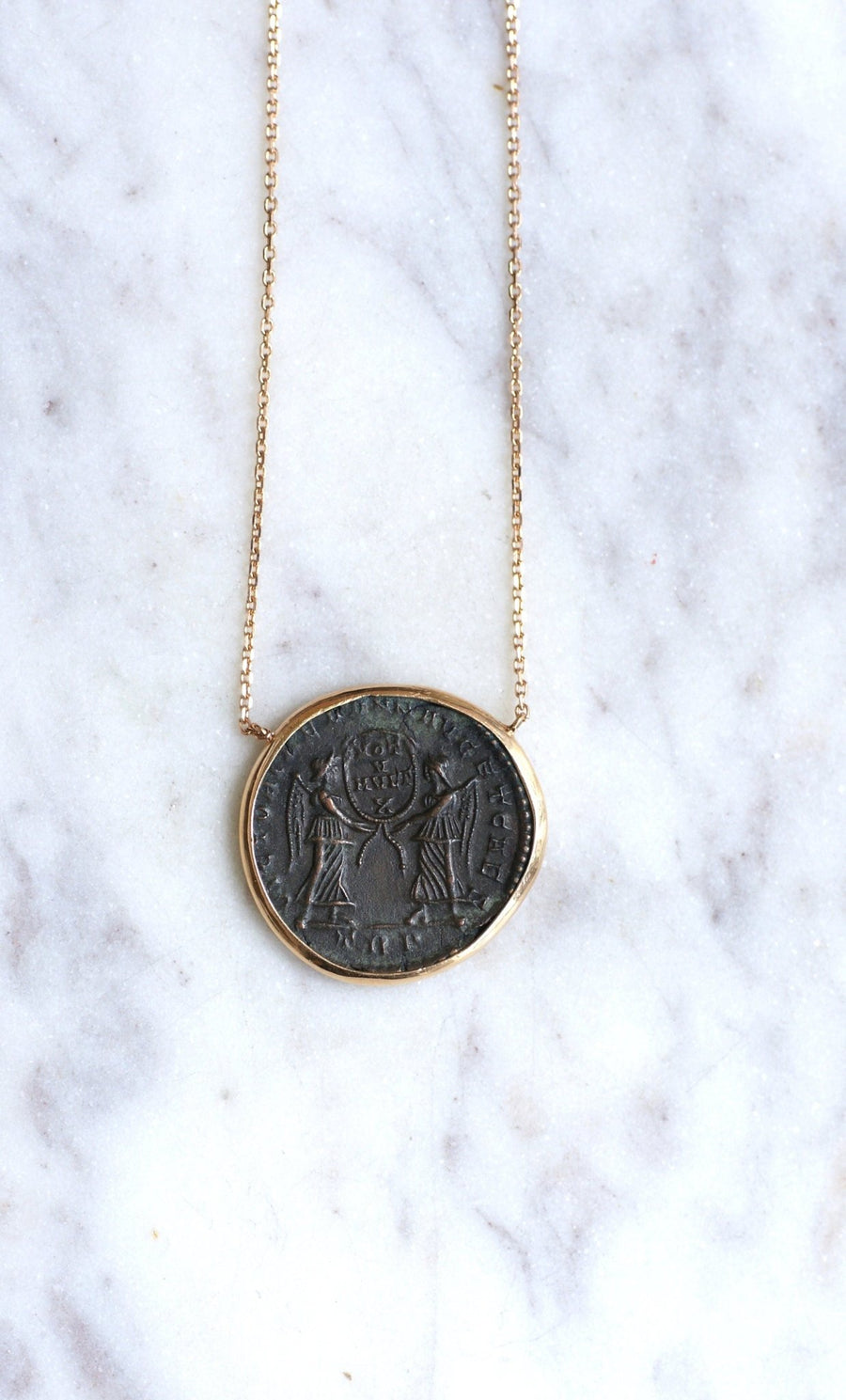 Magnence Roman coin necklace - Penelope Gallery