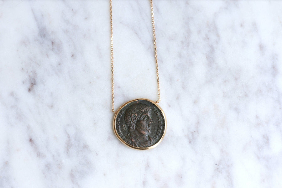 Magnence Roman coin necklace - Penelope Gallery