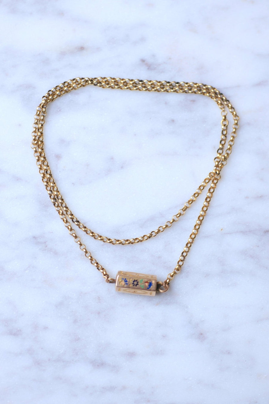 Antique regional gold necklace and enamelled clasp - Galerie Pénélope