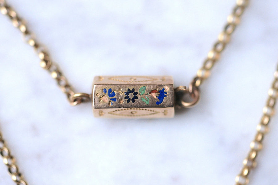 Antique regional gold necklace and enamelled clasp - Galerie Pénélope