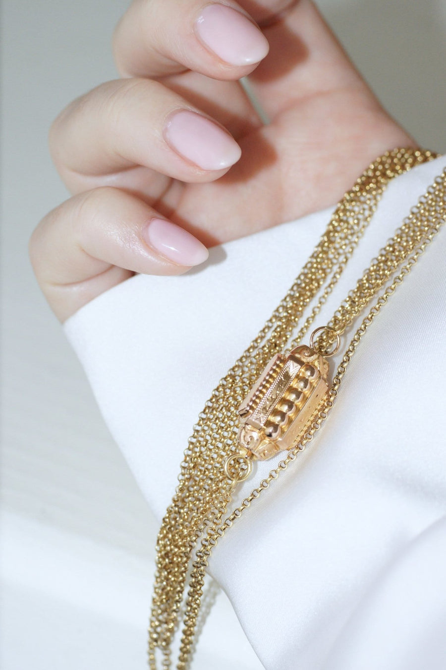 Necklace with gold barrel clasp - Penelope Gallery