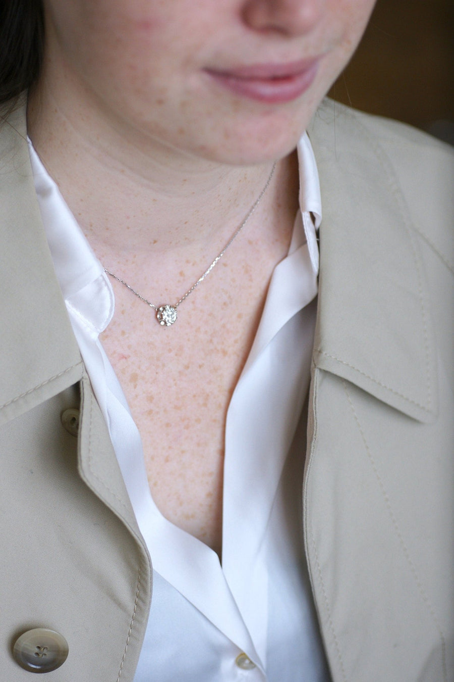Solitaire diamond necklace 1.24 Cts - Penelope Gallery