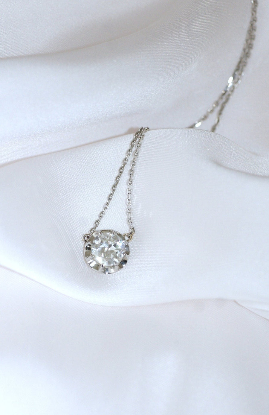 Solitaire diamond necklace 1.24 Cts - Penelope Gallery