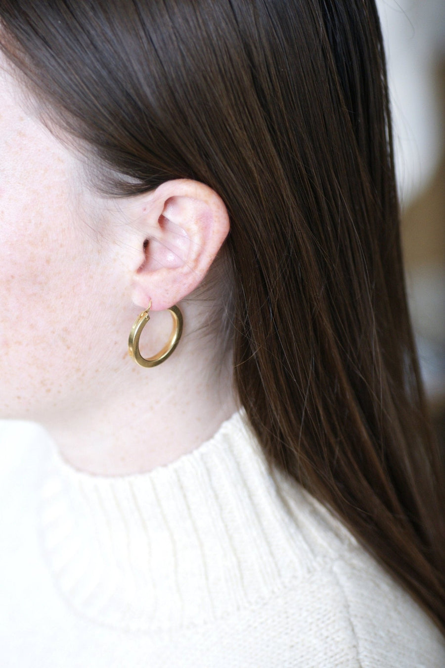 Vintage yellow gold hoop earrings - Penelope Gallery