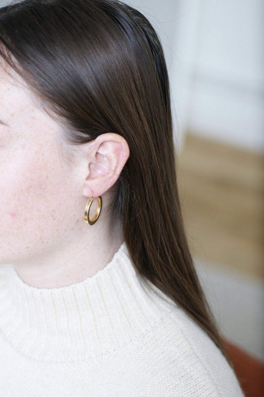 Vintage yellow gold hoop earrings - Penelope Gallery