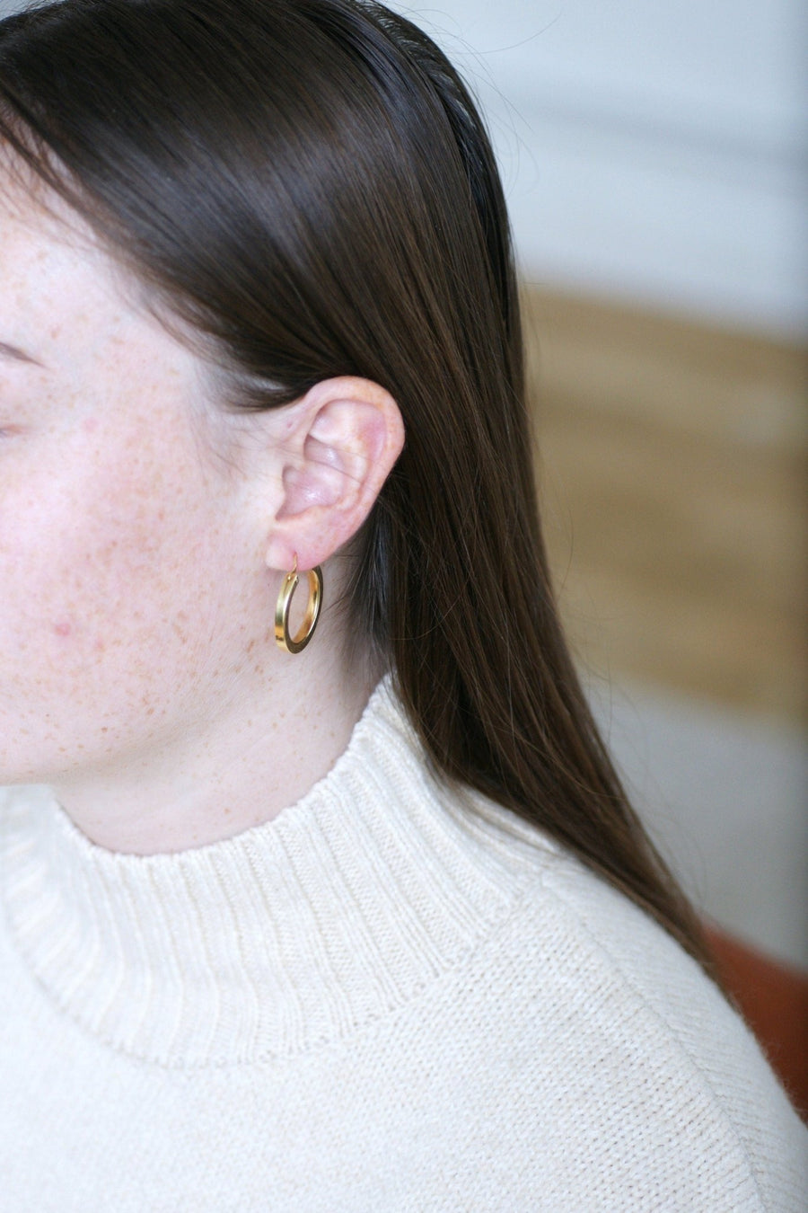 Vintage yellow gold hoop earrings - Penelope Gallery