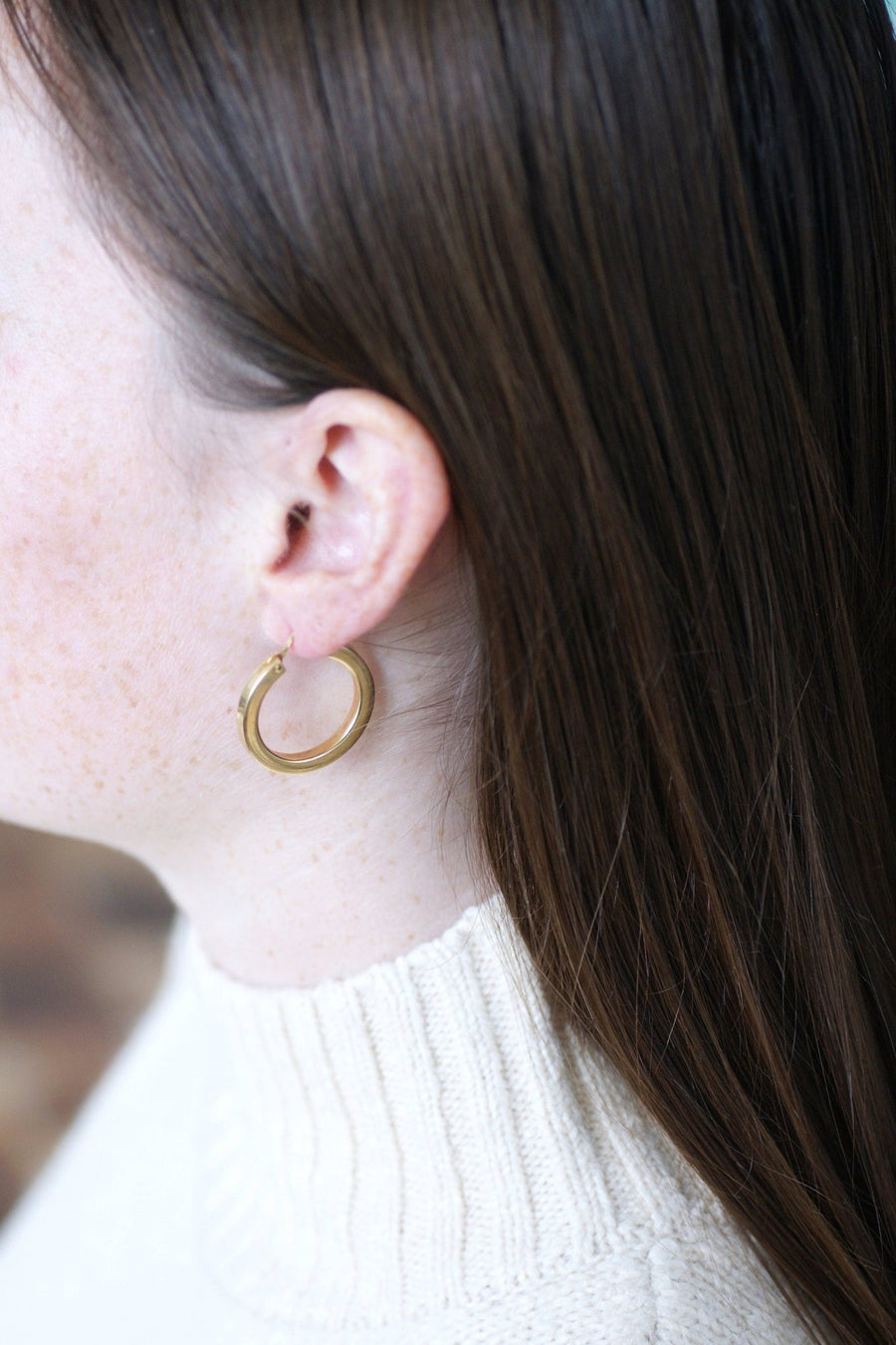 Vintage yellow gold hoop earrings - Penelope Gallery