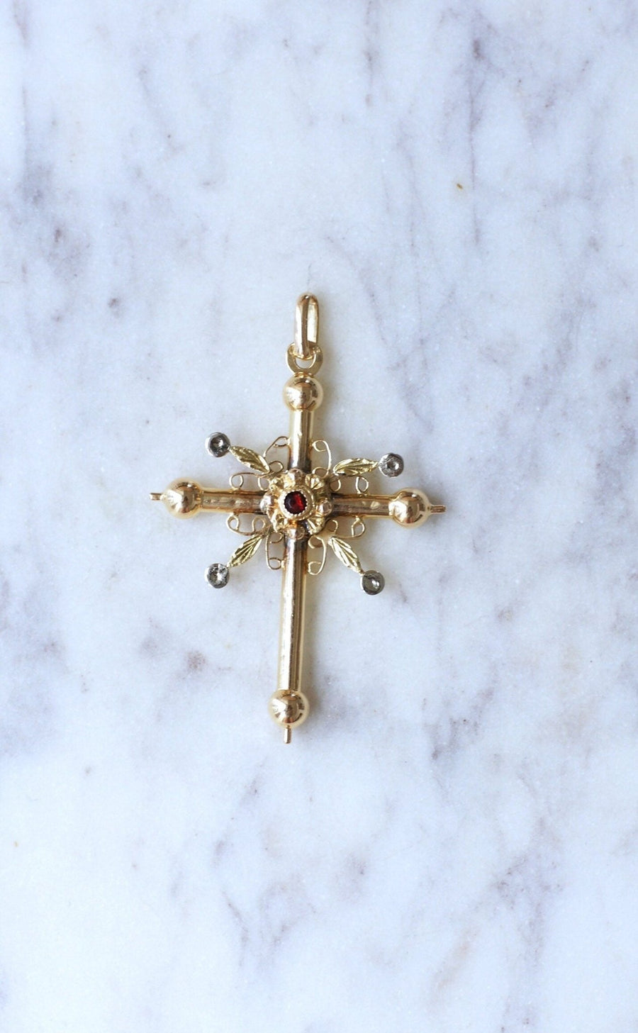 Antique two gold Savoy cross - Penelope Gallery