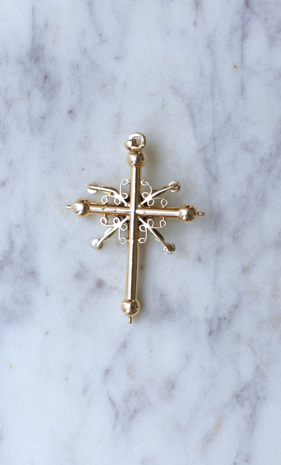 Antique two gold Savoy cross - Penelope Gallery
