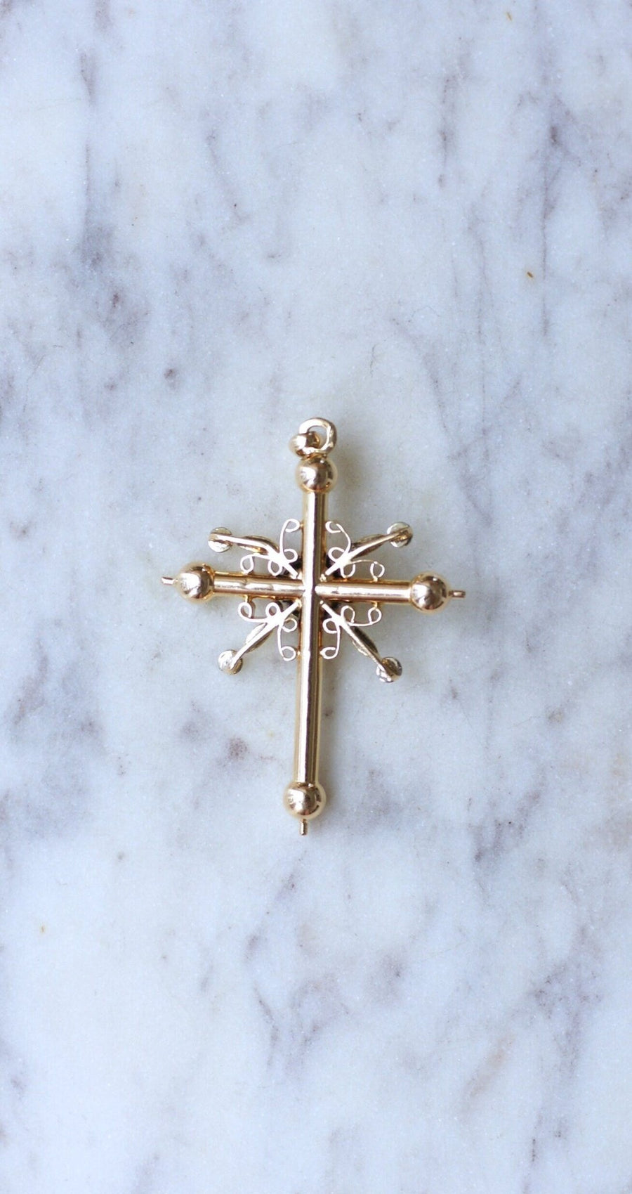 Antique two gold Savoy cross - Penelope Gallery