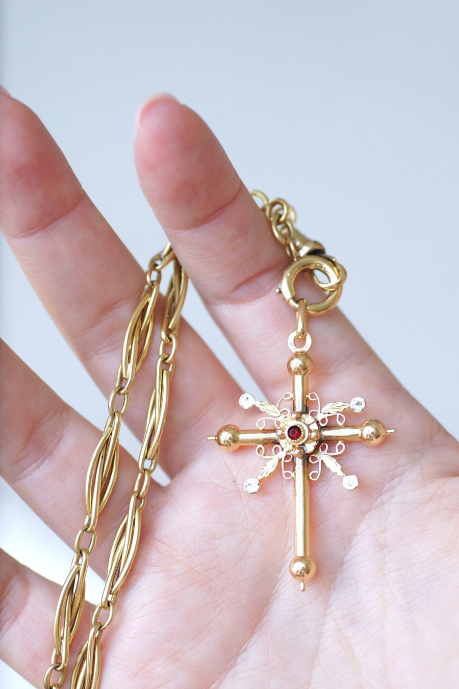 Antique two gold Savoy cross - Penelope Gallery