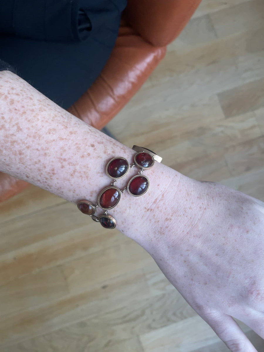 Antique rose gold and amber bracelet