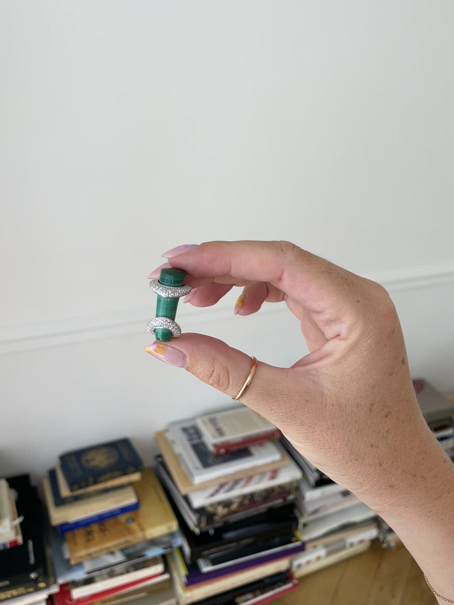 Gucci Cocktail Ring, malachite and diamonds on white gold