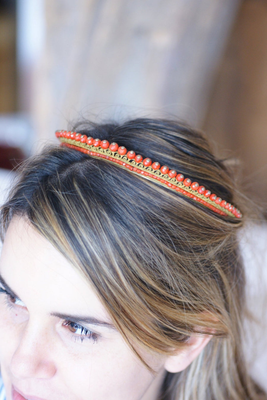 Antique wedding tiara, tiara in silver and coral - Galerie Pénélope