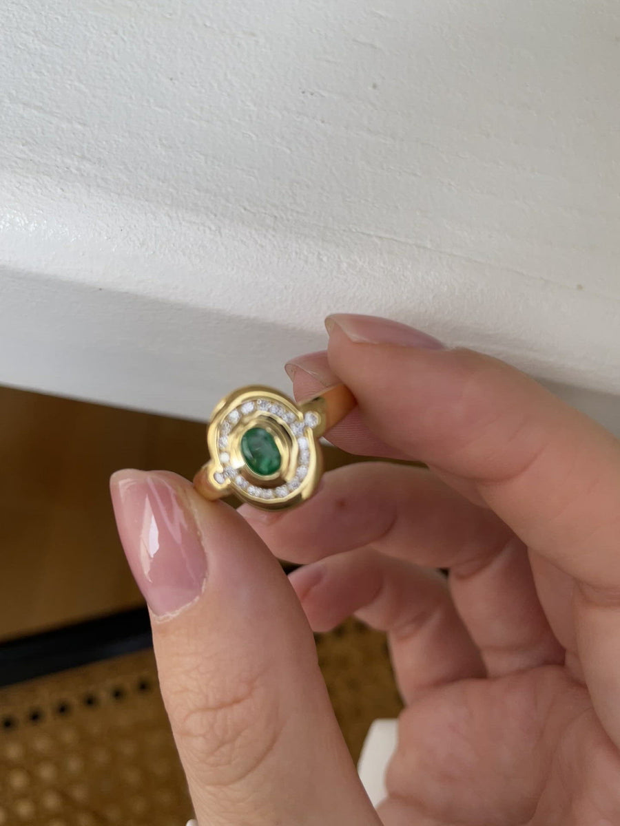 Emerald ring with diamonds