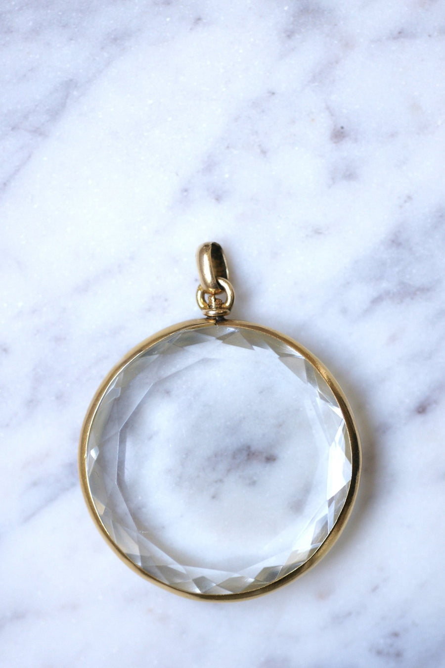 Large antique photo door medallion pendant in 18Kt gold - Galerie Pénélope