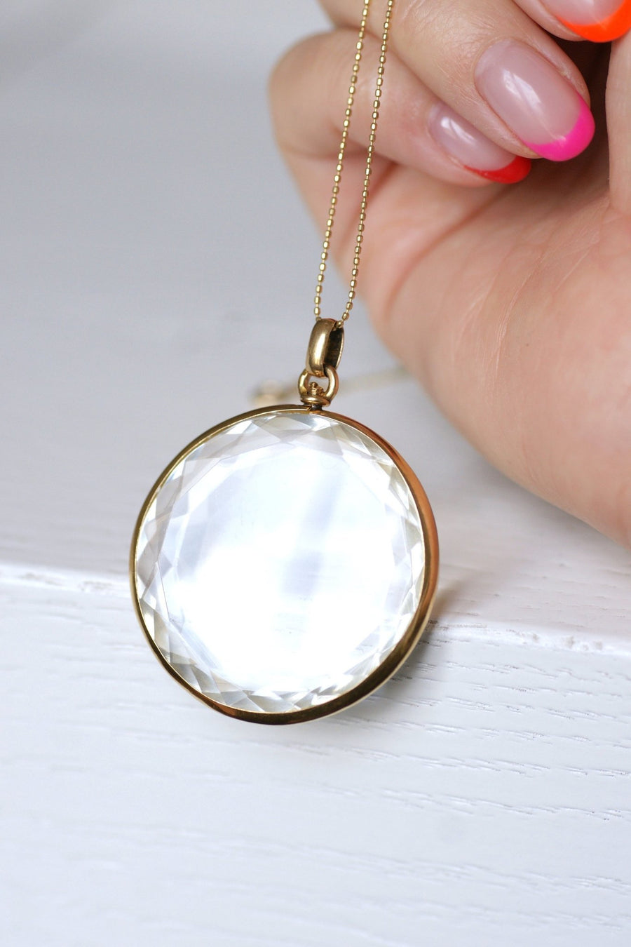 Large antique photo door medallion pendant in 18Kt gold - Galerie Pénélope