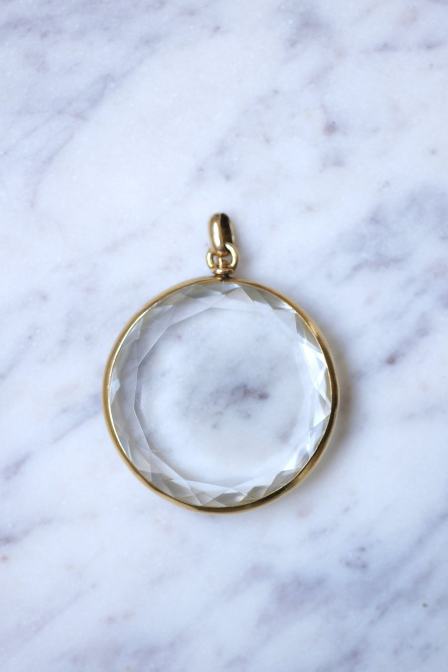 Large antique photo door medallion pendant in 18Kt gold - Galerie Pénélope