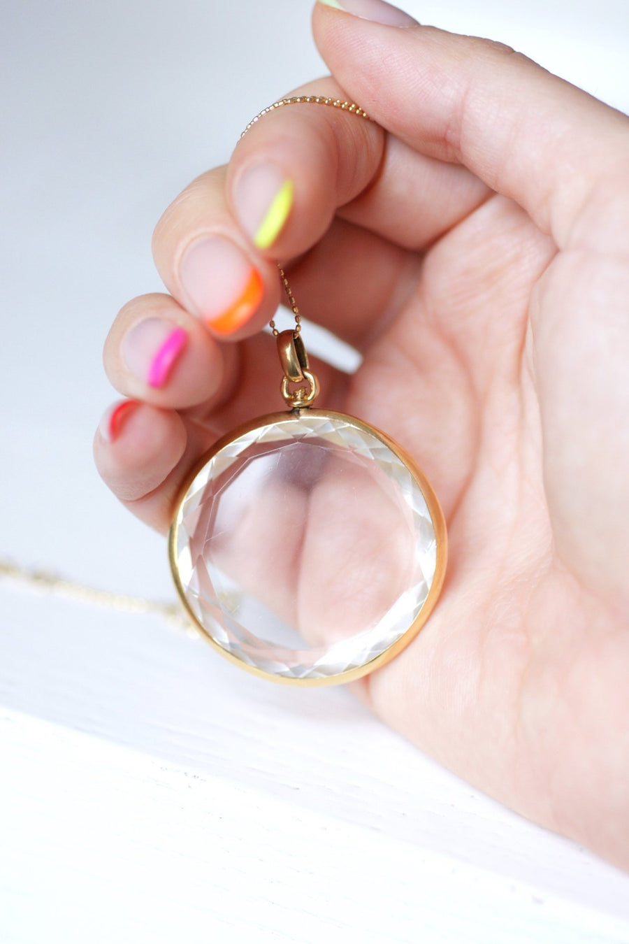Large antique photo door medallion pendant in 18Kt gold - Galerie Pénélope