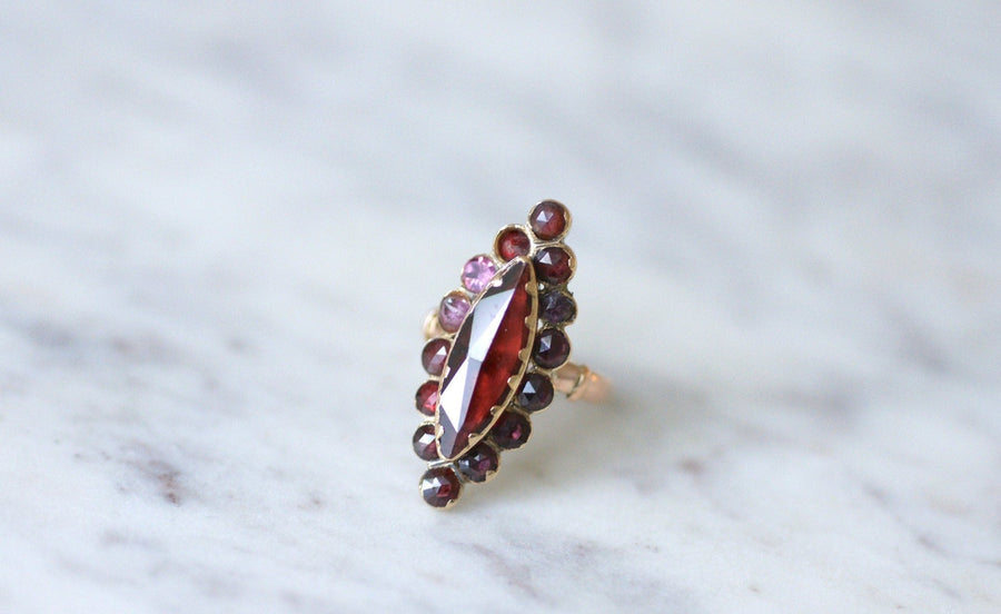 Large marquise garnet ring - Penelope Gallery