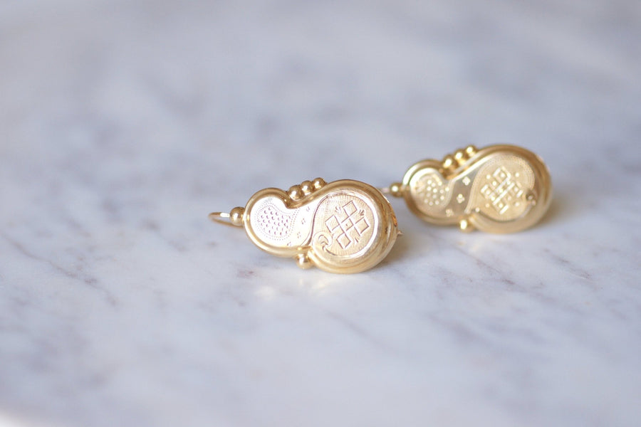 Large antique gold earrings - Galerie Pénélope