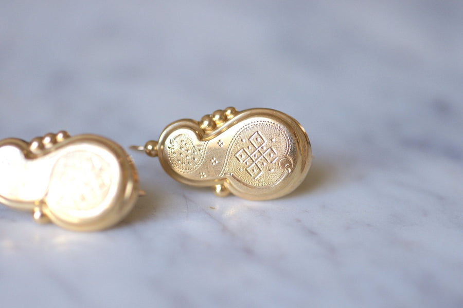 Large antique gold earrings - Galerie Pénélope