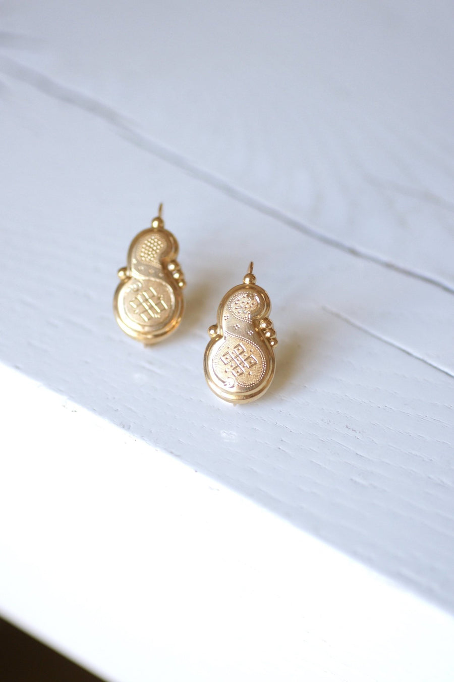 Large antique gold earrings - Galerie Pénélope